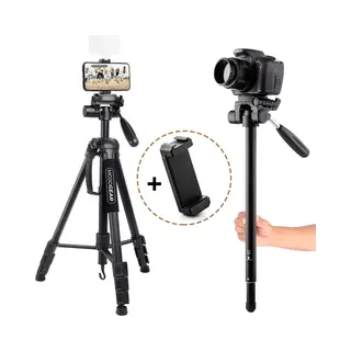 Mojogear 177 Cm 2-in-1 Statief, Tripod & Monopod - Tot 177 Cm Hoog - Telefoon Statief In Hoogte Verstelbaar - Camera Tripod – Met Telefoonhouder En