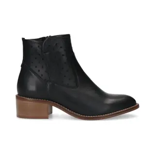 Manfield Schwarze Lederstiefeletten
