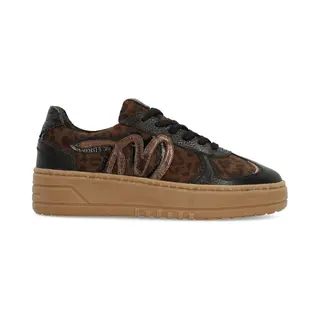 Manfield Schwarze Veloursleder-Sneaker