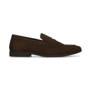 Manfield Schwarze Veloursleder-Loafer