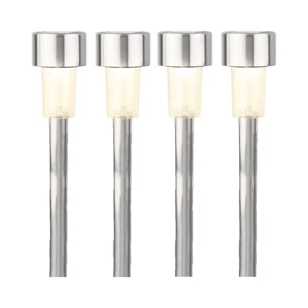 Lumineo Solar Tuinlampen - 4x Stuks - Prikspots Op Zonne-energie - 24 Cm - Prikspots Tuinverlichting thumbnail
