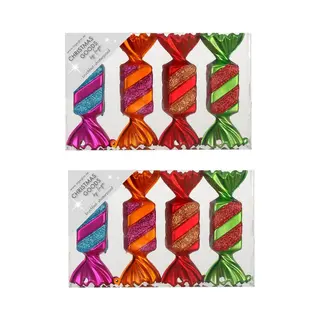Inge-glas Christmas Goods Kersthangers - 8x - Snoepjes - Gekleurd - 10.5 Cm - Kerstversiering