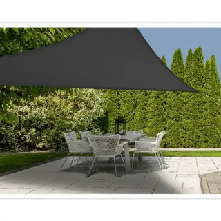 Schaduwdoek/zonnescherm Driehoek Antraciet 3 Meter Inclusief Ophangaccessoires
