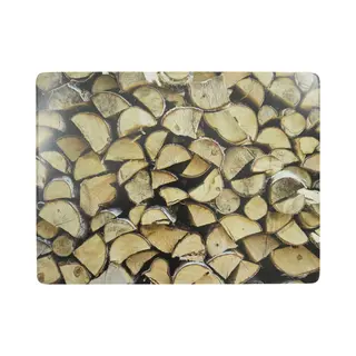 Mars & More Placemat - 6x Stuks - Openhaard Hout Print - 30 X 40 Cm - Kurk - Rechthoekig - Onderlegger - Tafeldecoratie