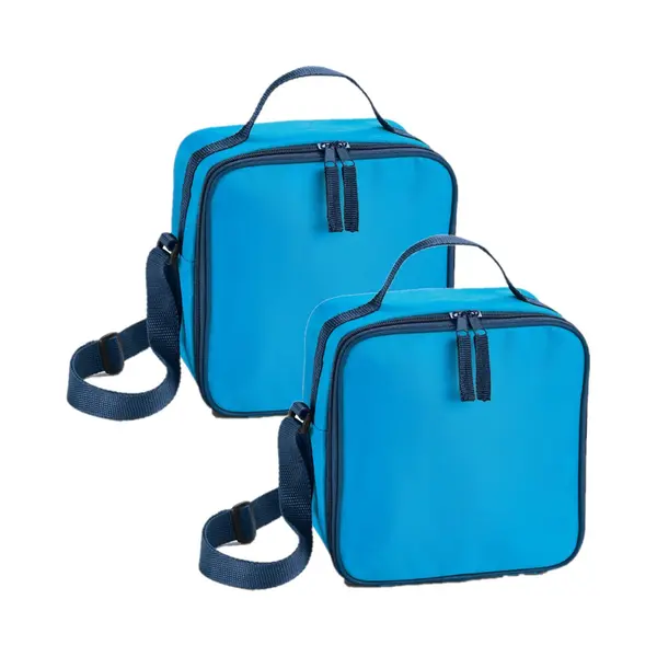 Kleine Koeltas Voor Lunch - 2x Stuks - Lichtblauw - 20 X 20 X 11 Cm - 4.5 Liter - Koeltassen thumbnail
