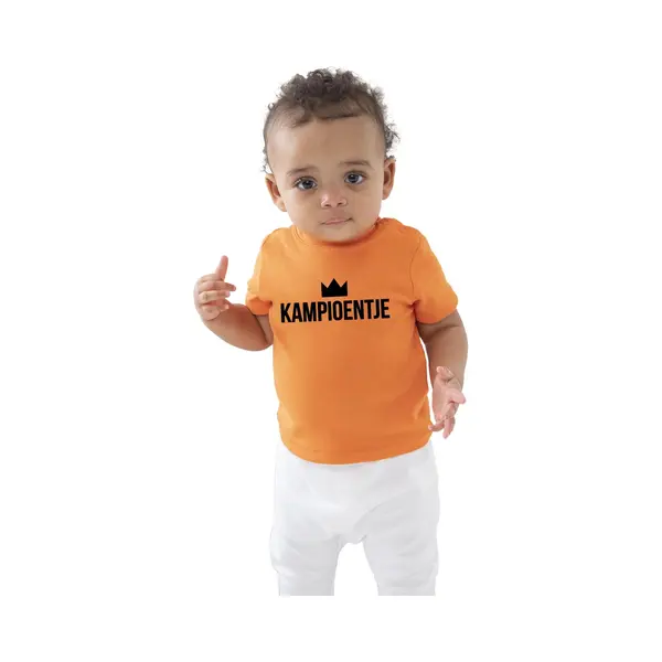 Bellatio Decorations Oranje Fan Shirt Voor Babys - Kampioentje - Holland / Nederland Supporter - Ek/ Wk / Koningsdag Baby Shirts / Outfit 18-24 Mnd thumbnail