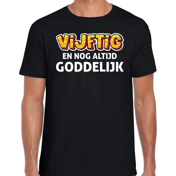 Bellatio Decorations Verjaardag T-shirt 50 Jaar Abraham - Vijftig En Goddelijk - Zwart - Heren - Vijftig Jaar Cadeau Shirt Abraham Xxl thumbnail