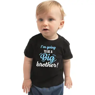 Bellatio Decorations Going To Be A Big Brother Cadeau T-shirt Zwart Voor Peuter / Kinderen - Aankodiging Zwangerschap Grote Broer 86