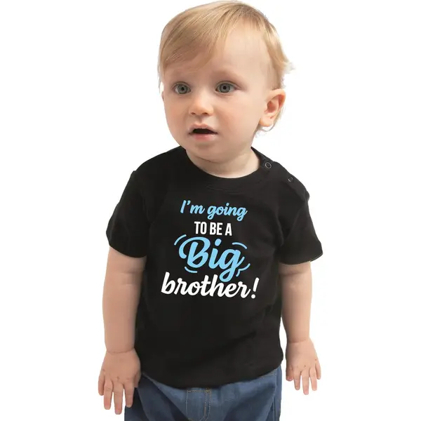 Bellatio Decorations Going To Be A Big Brother Cadeau T-shirt Zwart Voor Peuter / Kinderen - Aankodiging Zwangerschap Grote Broer 86 thumbnail