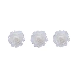 Decoris 6x Stuks Decoratie Bloemen Wit Met Veertjes Op Clip 11 Cm - Decoratiebloemen/kerstboomversiering/kerstversiering