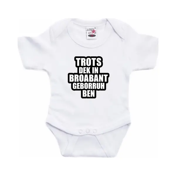 Bellatio Decorations Trots Dek In Broabant Geborruh Ben Tekst Baby Rompertje Wit Jongens En Meisjes - Kraamcadeau - Brabant Geboren Cadeau 80 thumbnail