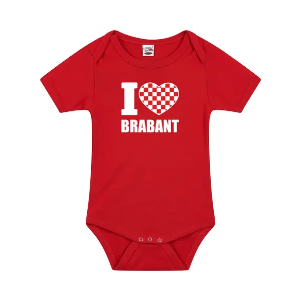 Bellatio Decorations I Love Brabant Baby Rompertje Rood Jongens En Meisjes - Kraamcadeau - Babykleding - Brabant Provincie Romper 92 thumbnail