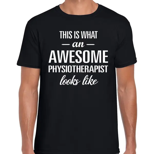 Bellatio Decorations Awesome Physiotherapist / Geweldige Fysiotherapeut Cadeau T-shirt Zwart - Heren - Fysio Kado / Verjaardag / Beroep Shirt Xl thumbnail