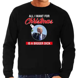 Bellatio Decorations Trump All I Want For Christmas Foute Kerst Trui - Zwart - Heren - Kerst Sweater / Kerst Outfit Xl