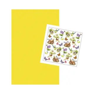 duni Pasen Tafel Dekken Decoratie Set - Geel Tafelkleed 138 X 220 Cm - En 20x Paas Thema Servetten - Met Paas Decoraties - Paastafel