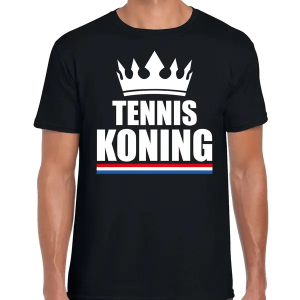 Bellatio Decorations Tennis Koning T-shirt - Zwart - Heren - Sport / Hobby Shirts - Kleding L thumbnail