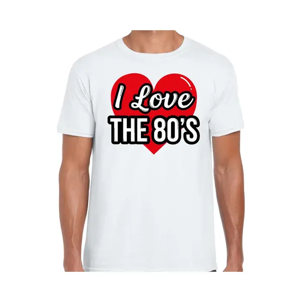 Bellatio Decorations I Love 80s Verkleed T-shirt Wit Voor Heren - Discoverkleed / Party Shirt - Cadeau Voor Een Eighties Liefhebber Xl thumbnail