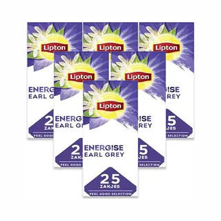 Lipton Feel Good Selection Earl Grey - 150 Theezakjes - Zwarte Thee - 6 X 25 Zakjes - Voordeelverpakking