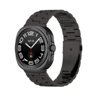 By Qubix Stalen Schakelband - Zwart - Geschikt Voor Samsung Galaxy Watch Ultra / Ultra 2025 47mm