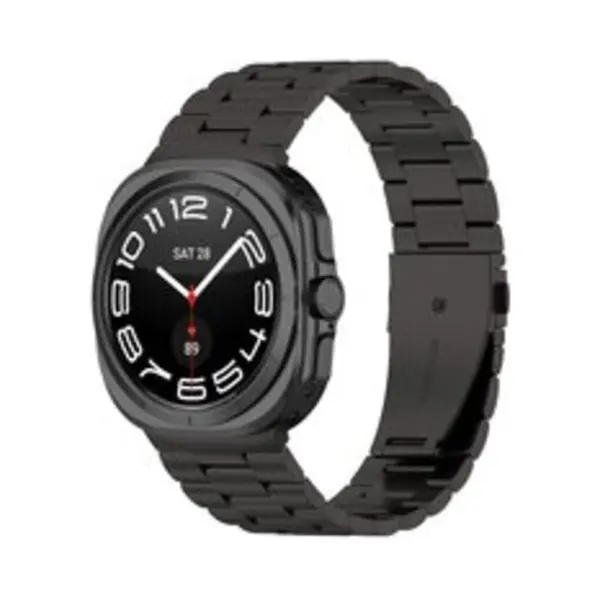 By Qubix Stalen Schakelband - Zwart - Geschikt Voor Samsung Galaxy Watch Ultra / Ultra 2025 47mm thumbnail