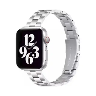 By Qubix Stalen Slim Fit Schakelband - Zilver - Geschikt Voor Apple Watch 38 Mm - 40 Mm - 41 Mm - 42 Mm - Stalen Bandje