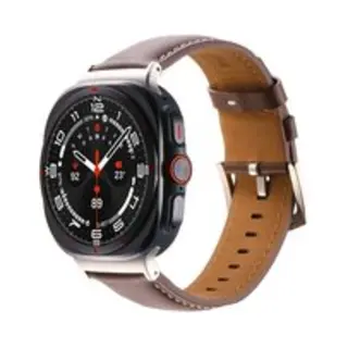 By Qubix Premium Leren Bandje - Bruin - Geschikt Voor Samsung Galaxy Watch Ultra Bandjes - 47mm