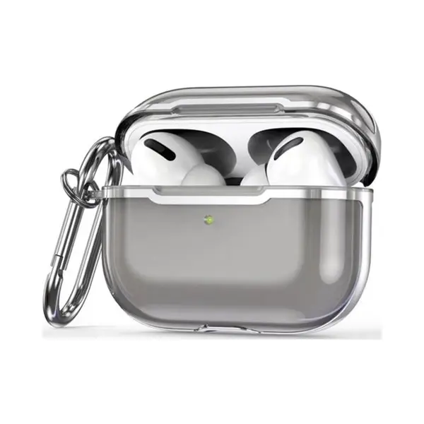 AirPods Hoesjes Van By Qubix AirPods Pro - AirPods Pro 2 Hoesje - Tpu - Split Series - Zwart + Zilver (transparant) Airpods Pro Case Hoesje Voor thumbnail