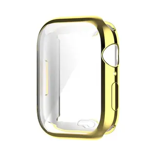 By Qubix Siliconen Case (volledig Beschermd) 41mm - Goud - Geschikt Voor Apple Watch 41mm Hoesje - Screenprotector - Bescherming IWatch - Bescherm