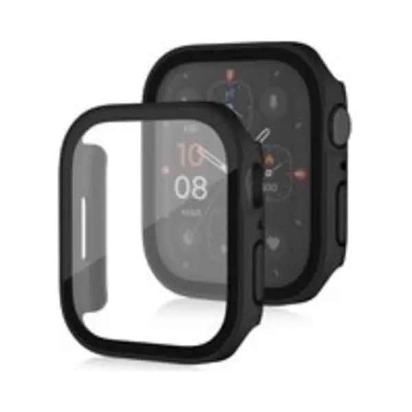 By Qubix Hard Case 45 Mm - Zwart - Geschikt Voor Apple Watch 45 Mm Hoesje - Screenprotector - Bescherming IWatch - Bescherm Hoesje thumbnail