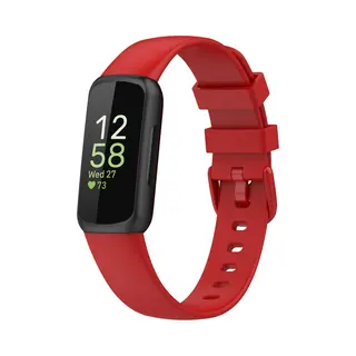 By Qubix - Geschikt Voor Fitbit Inspire 3 - Sportbandje Met Gesp - Maat, Large - Rood