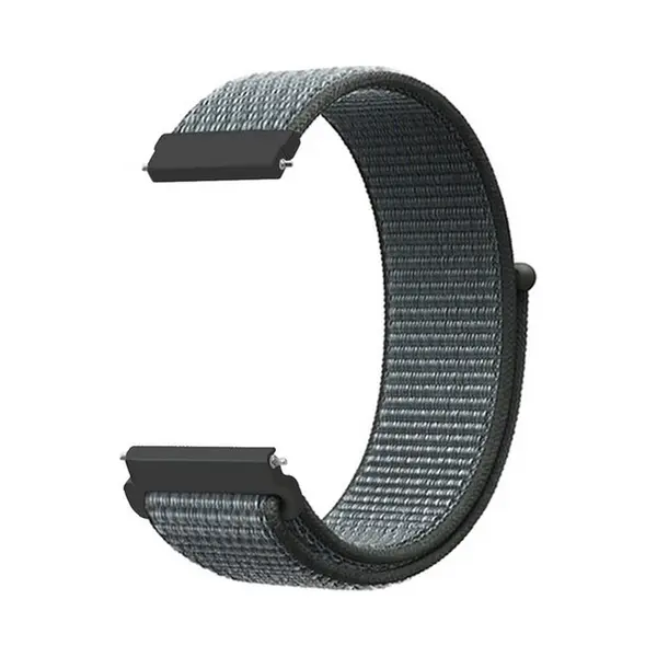 By Qubix - Smartwatch Bandje 20mm - Sport Loop Nylon Bandje - Donkergrijs - Blauw Gemêleerd - Geschikt Voor Garmin Vivoactive 6 - Vivoactive 5 - thumbnail