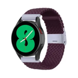 By Qubix - Smartwatch Bandje 20mm - Braided Nylon Bandje - Donkerpaars - Geschikt Voor Garmin Vivoactive 6 - Vivoactive 5 - Vivoactive 3 - Geschikt