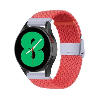 By Qubix - Smartwatch Bandje 20mm - Braided Nylon Bandje - Lichtrood - Geschikt Voor Garmin Vivoactive 6 - Vivoactive 5 - Vivoactive 3 - Geschikt Voor