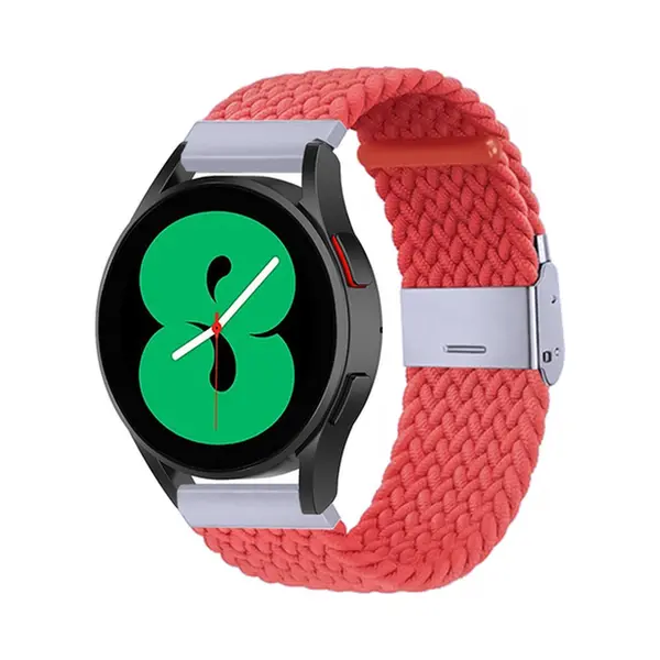 By Qubix - Smartwatch Bandje 20mm - Braided Nylon Bandje - Lichtrood - Geschikt Voor Garmin Vivoactive 6 - Vivoactive 5 - Vivoactive 3 - Geschikt Voor thumbnail