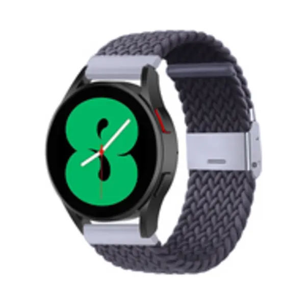 By Qubix - Smartwatch Bandje 20mm - Geschikt Voor Garmin Vivomove 3 - Hr - Luxe - Sport - Style - Trend - Braided Nylon Bandje - Donkergrijs - thumbnail