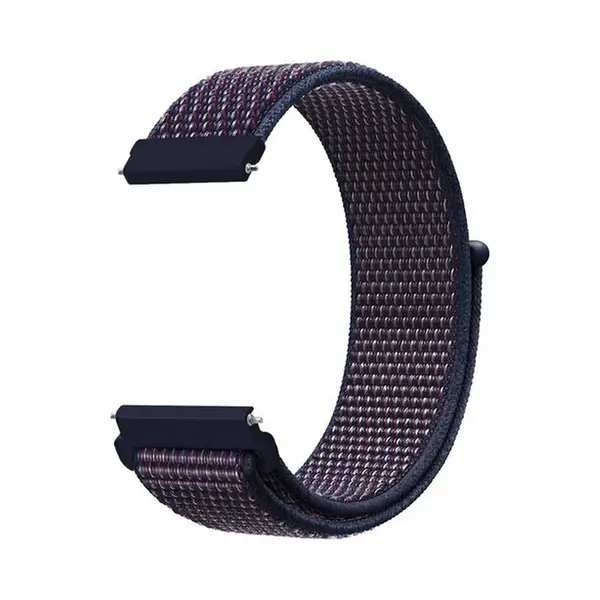 By Qubix - Smartwatch Bandje 20mm - Geschikt Voor Garmin Venu - Sq - Sq2 - 2 Plus - Sport Loop Nylon Bandje - Navy - Donkerpaars Gemêleerd - Geschikt thumbnail