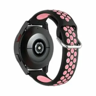 By Qubix - Smartwatch Bandje 20mm - Geschikt Voor Garmin Venu - Sq - Sq2 - 2 Plus - Siliconen Sportbandje Met Gesp - Zwart + Roze - Geschikt Voor