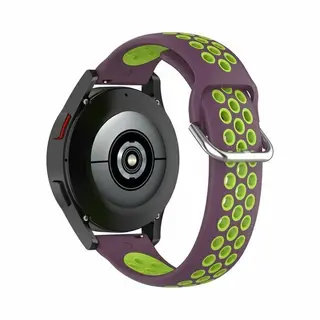 By Qubix - Smartwatch Bandje 20mm - Geschikt Voor Garmin Venu - Sq - Sq2 - 2 Plus - Siliconen Sportbandje Met Gesp - Paars + Groen - Geschikt Voor