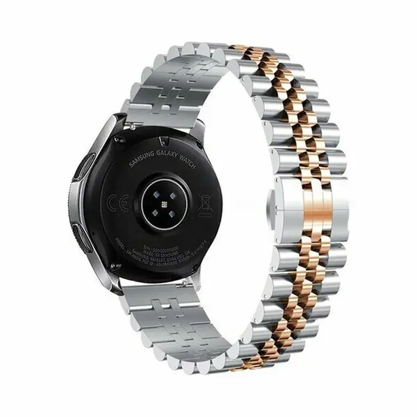 By Qubix - Smartwatch Bandje 20mm - Geschikt Voor Garmin Venu - Sq - Sq2 - 2 Plus - Stalen Band - Zilver - Rosé Goud - Geschikt Voor Garmin Bandje thumbnail
