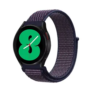 By Qubix - Smartwatch Bandje 22mm - Geschikt Voor Garmin Forerunner 970 - 570 (47mm) - 255 - Sport Loop Nylon Bandje - Navy - Donkerpaars Gemêleerd -