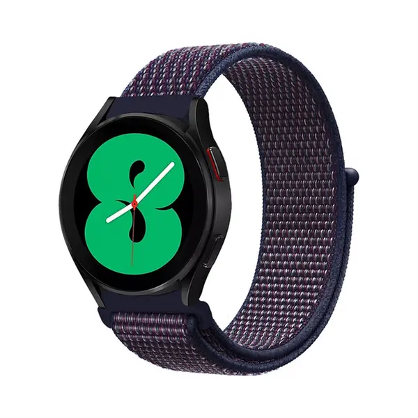 By Qubix - Smartwatch Bandje 22mm - Geschikt Voor Garmin Forerunner 970 - 570 (47mm) - 255 - Sport Loop Nylon Bandje - Navy - Donkerpaars Gemêleerd - thumbnail