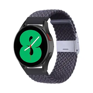 By Qubix - Smartwatch Bandje 22mm - Geschikt Voor Garmin Forerunner 970 - 570 (47mm) - 255 - Braided Nylon Bandje - Donkergrijs - Geschikt Voor Garmin