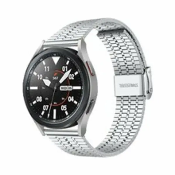 By Qubix - Smartwatch Bandje 22mm - Geschikt Voor Garmin Forerunner 970 - 570 (47mm) - 255 - Stalen Bandje - Zilver - Geschikt Voor Garmin Bandje thumbnail