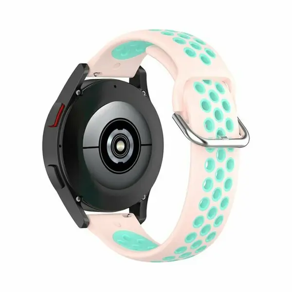 By Qubix - Smartwatch Bandje 22mm - Geschikt Voor Garmin Venu 2 / Garmin Venu 3 - Siliconen Sportbandje Met Gesp - Roze + Turquoise - Geschikt Voor thumbnail