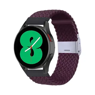 By Qubix - Smartwatch Bandje 22mm - Geschikt Voor Garmin Venu 2 / Garmin Venu 3 - Braided Nylon Bandje - Donkerpaars - Geschikt Voor Garmin Bandje