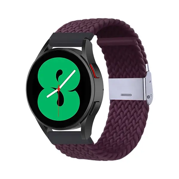 By Qubix - Smartwatch Bandje 22mm - Geschikt Voor Garmin Venu 2 / Garmin Venu 3 - Braided Nylon Bandje - Donkerpaars - Geschikt Voor Garmin Bandje thumbnail