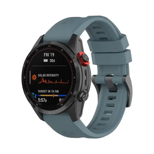 By Qubix - 20mm Quickfit - Siliconen Sportbandje - Grijsblauw - Geschikt Voor Garmin Fenix 7s-6s-5s - Instinct 2s - Epix Pro Gen 2 (42mm) - Geschikt thumbnail