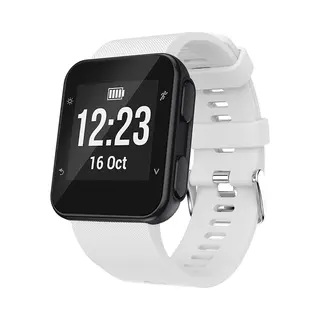By Qubix Siliconen Bandje - Wit - Geschikt Voor Garmin Forerunner 35 - 30 - Geschikt Voor Garmin Bandje