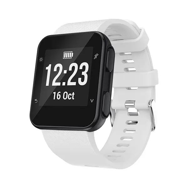 By Qubix Siliconen Bandje - Wit - Geschikt Voor Garmin Forerunner 35 - 30 - Geschikt Voor Garmin Bandje thumbnail