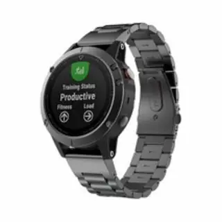 By Qubix - 22mm Quickfit - Stalen Schakelband - Zwart - Geschikt Voor Garmin Epix Gen 2 (47mm) - Marq - Quatix 7-6-5